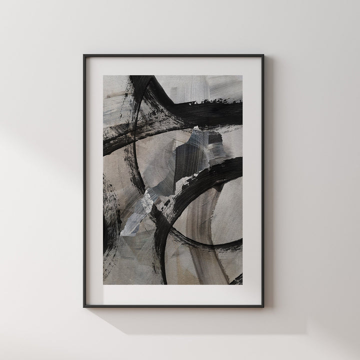 Morocco Map | Black & Grey Abstract Painting Map of Morocco Wall Art Print | Morocco Traval Poster