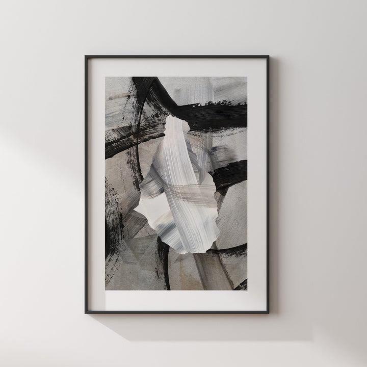 Montserrat Map | Black & Grey Abstract Painting Map of Montserrat Wall Art Print | Montserrat Traval Poster