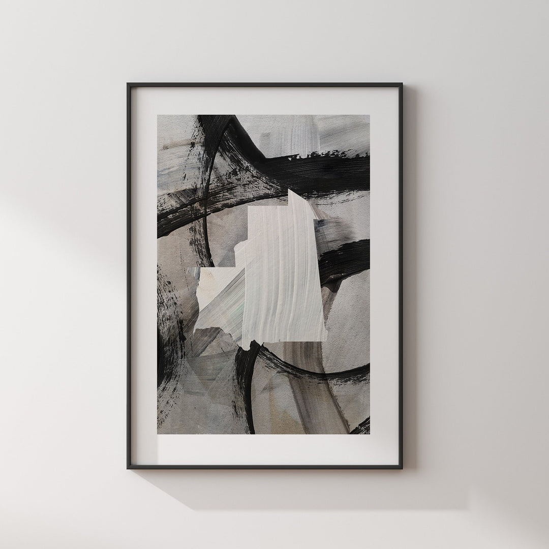 Mauritania Map | Black & Grey Abstract Painting Map of Mauritania Wall Art Print | Mauritania Traval Poster
