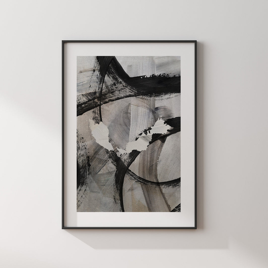 Malaysia Map | Black & Grey Abstract Painting Map of Malaysia Wall Art Print | Malaysia Traval Poster