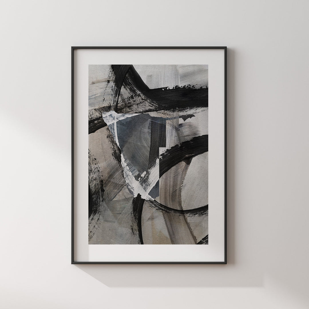 Namibia Map | Black & Grey Abstract Painting Map of Namibia Wall Art Print | Namibia Traval Poster