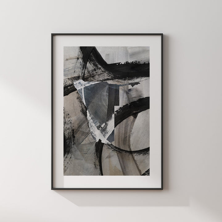 Namibia Map | Black & Grey Abstract Painting Map of Namibia Wall Art Print | Namibia Traval Poster