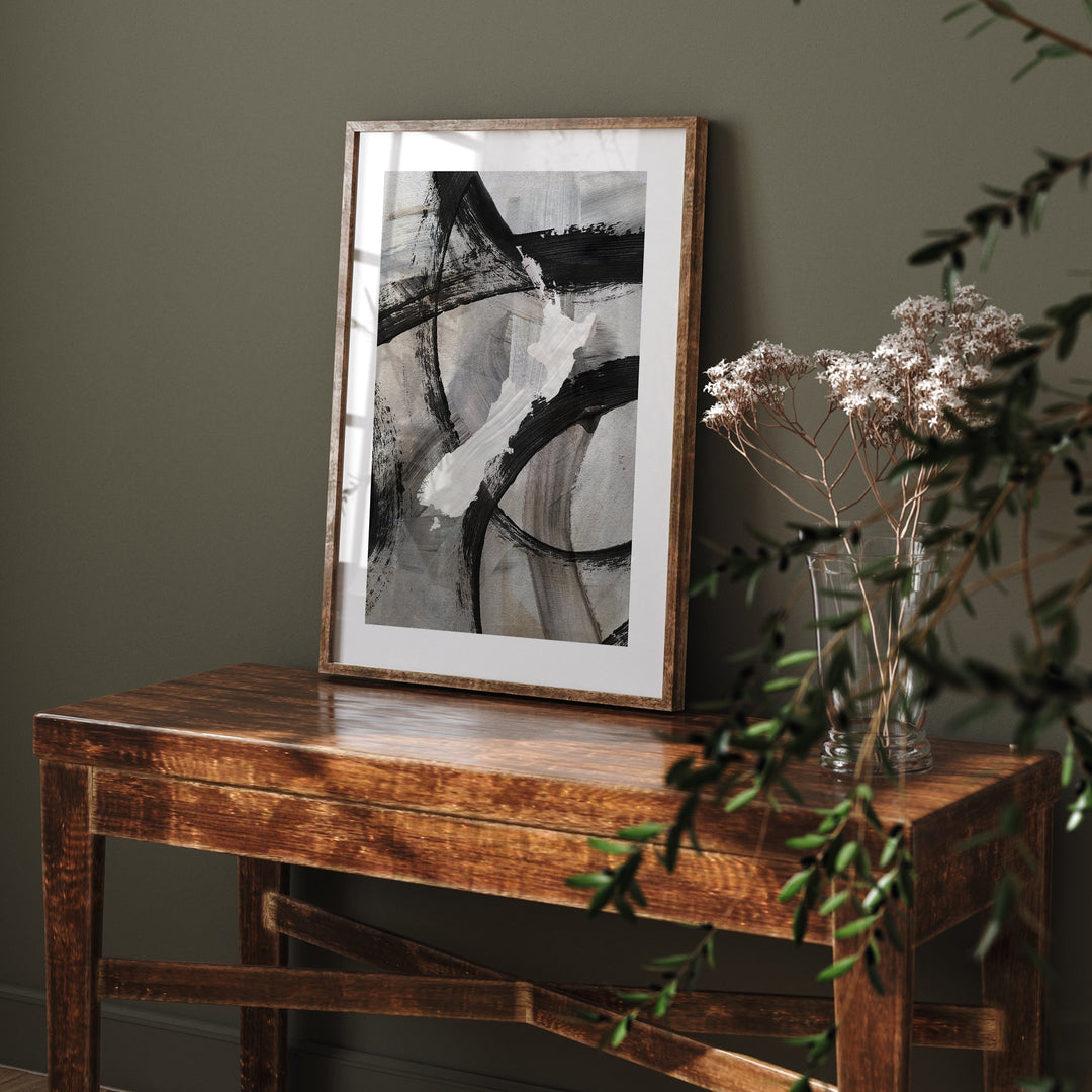 New Zealand Map | Black & Grey Abstract Painting Map of New Zealand Wall Art Print | New Zealand Traval Poster