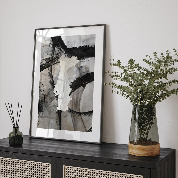 Portugal Map | Black & Grey Abstract Painting Map of Portugal Wall Art Print | Portugal Traval Poster