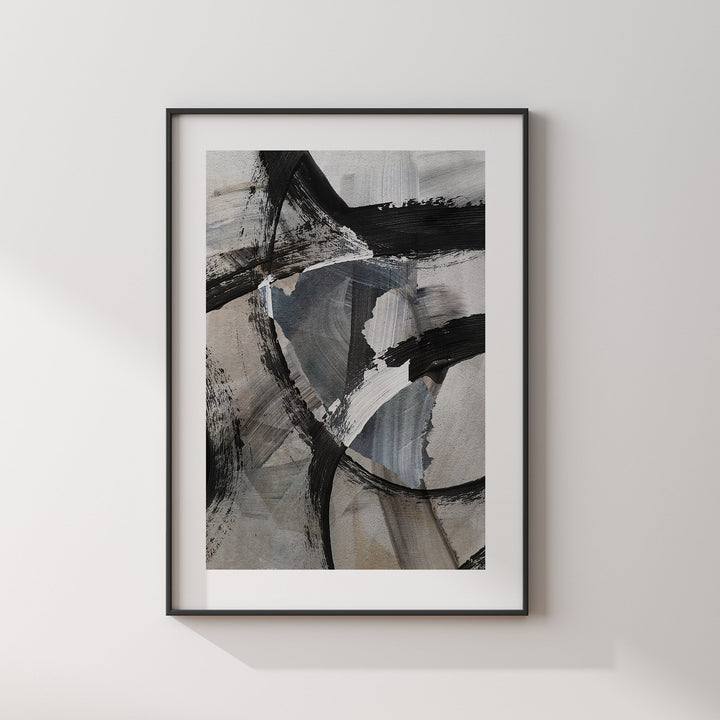 Peru Map | Black & Grey Abstract Painting Map of Peru Wall Art Print | Peru Traval Poster