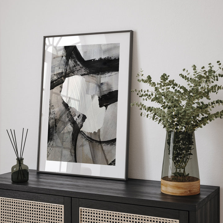 Paraguay Map | Black & Grey Abstract Painting Map of Paraguay Wall Art Print | Paraguay Traval Poster