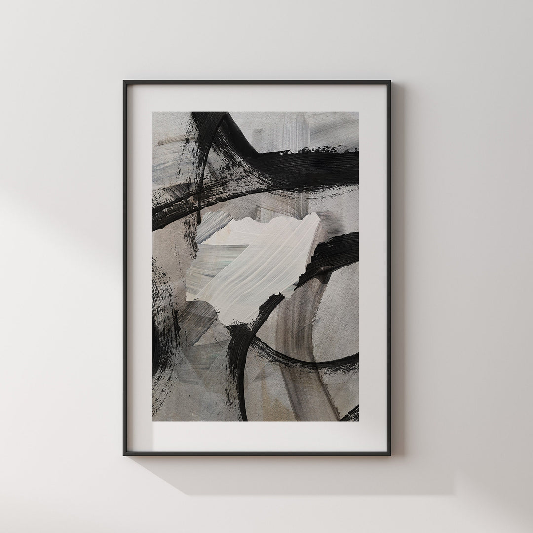 Nigeria Map | Black & Grey Abstract Painting Map of Nigeria Wall Art Print | Nigeria Traval Poster