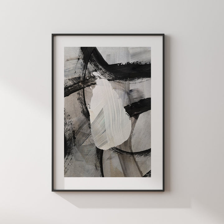 Sri Lanka Map | Black & Grey Abstract Painting Map of Sri Lanka Wall Art Print | Sri Lanka Traval Poster