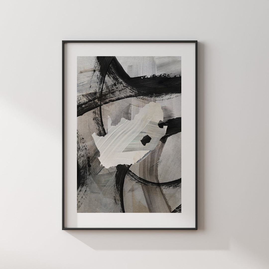 South Africa Map | Black & Grey Abstract Painting Map of South Africa Wall Art Print | South Africa Traval Poster