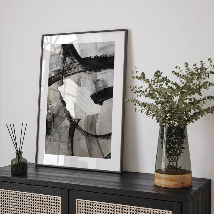 Saudi Arabia Map | Black & Grey Abstract Painting Map of Saudi Arabia Wall Art Print | Saudi Arabia Traval Poster