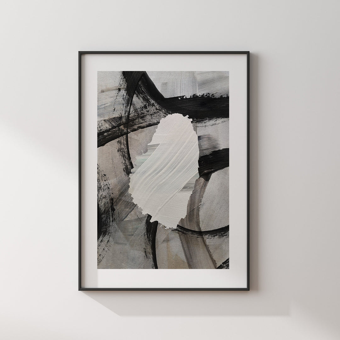 Saint Vincent Map | Black & Grey Abstract Painting Map of Saint Vincent Wall Art Print | Saint Vincent Traval Poster