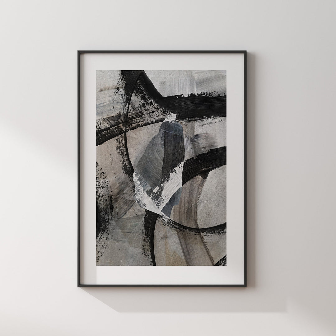 Saint Lucia Map | Black & Grey Abstract Painting Map of Saint Lucia Wall Art Print | Saint Lucia Traval Poster