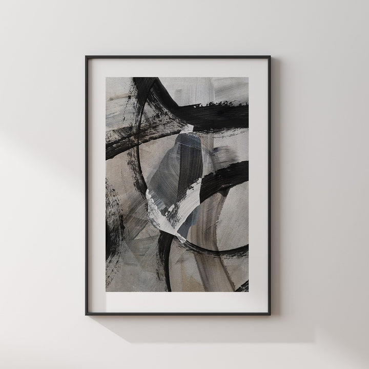 Saint Lucia Map | Black & Grey Abstract Painting Map of Saint Lucia Wall Art Print | Saint Lucia Traval Poster