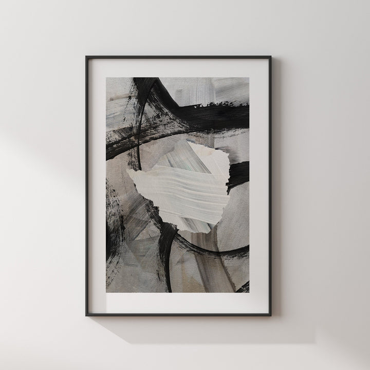 Zimbabwe Map | Black Grey Abstract Painting Map of Zimbabwe Wall Art Print | Zimbabwe Traval Poster