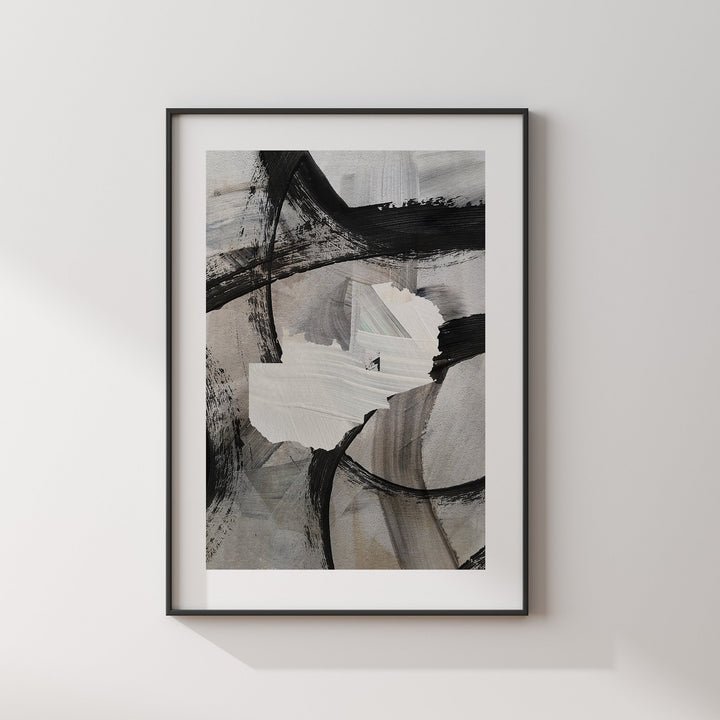Zambia Map | Black Grey Abstract Painting Map of Zambia Wall Art Print | Zambia Traval Poster