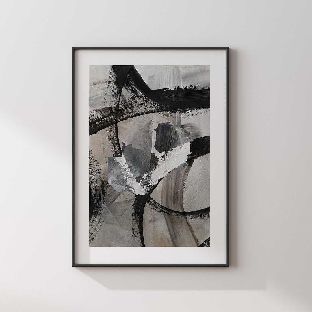 Zambia Map | Black Grey Abstract Painting Map of Zambia Wall Art Print | Zambia Traval Poster