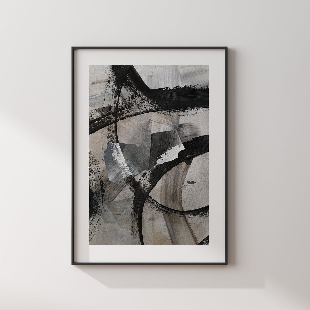 Yemen Map | Black Grey Abstract Painting Map of Yemen Wall Art Print | Yemen Traval Poster