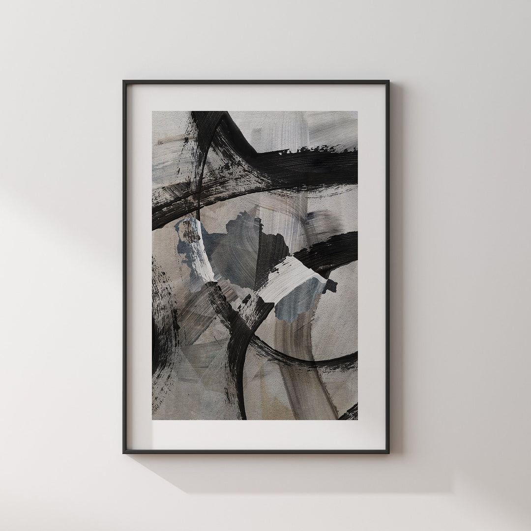 Turkmenistan Map | Black & Grey Abstract Painting Map of Turkmenistan Wall Art Print | Turkmenistan Traval Poster