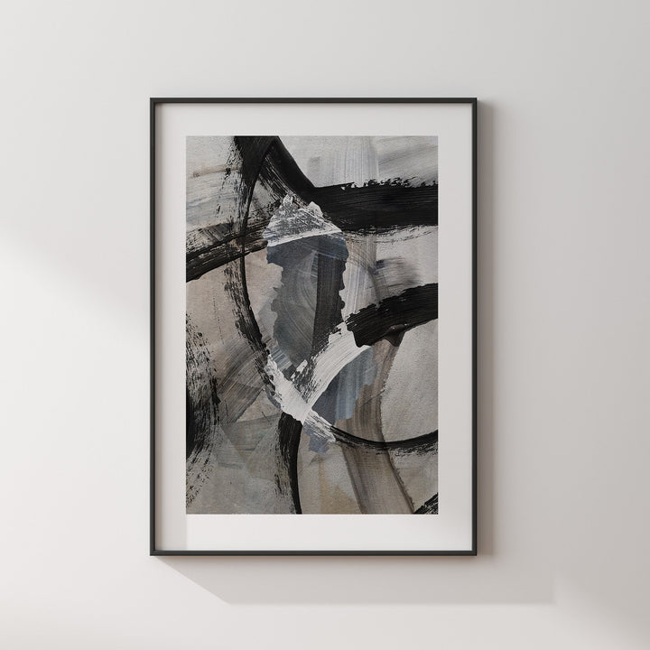 Albania Map | Black & Grey Abstract Painting Map of Albania Wall Art Print | Albania Traval Poster