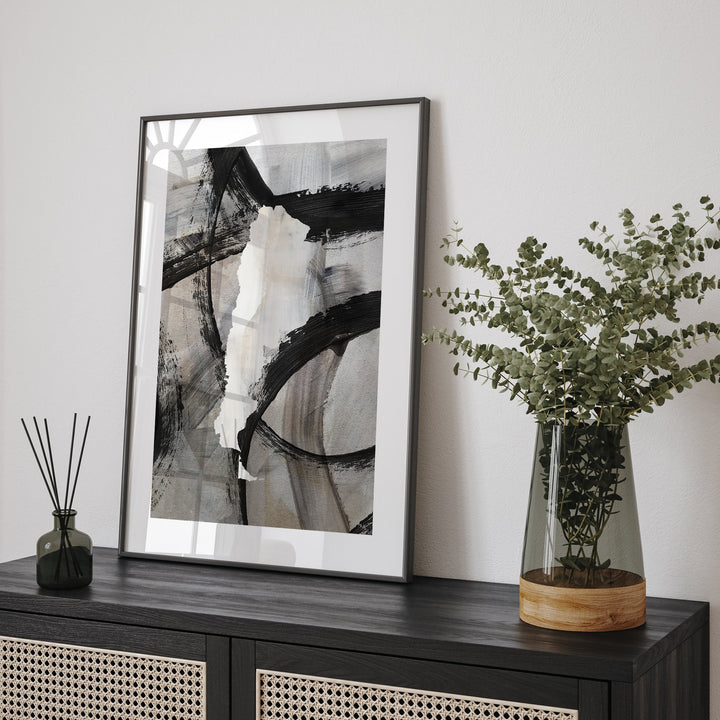 Argentina Map | Black & Grey Abstract Painting Map of Argentina Wall Art Print | Argentina Traval Poster