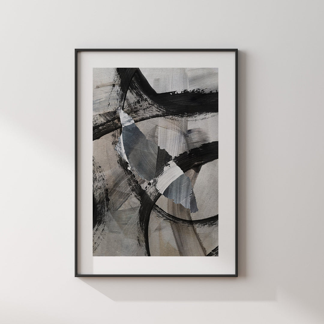 Aruba Map | Black & Grey Abstract Painting Map of Aruba Wall Art Print | Aruba Traval Poster