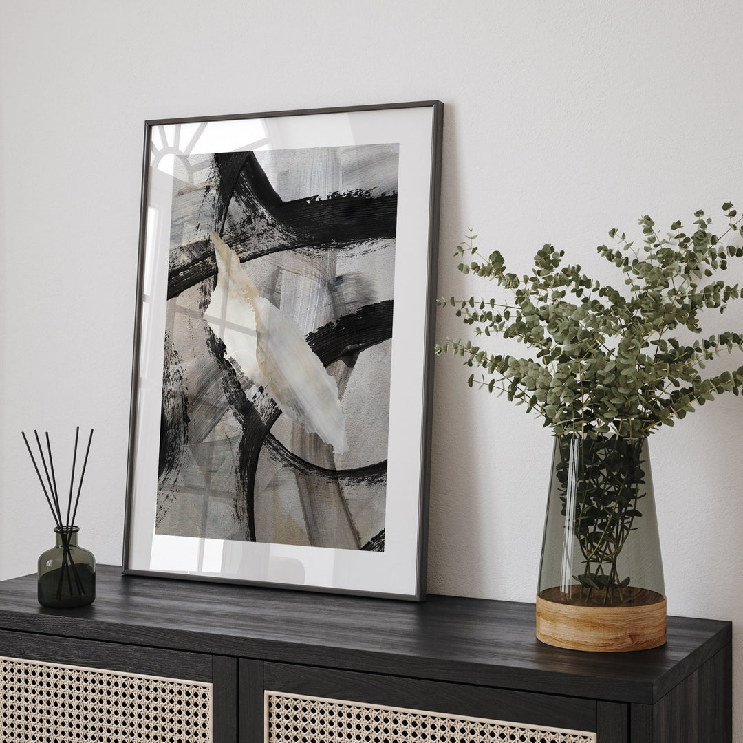 Aruba Map | Black & Grey Abstract Painting Map of Aruba Wall Art Print | Aruba Traval Poster