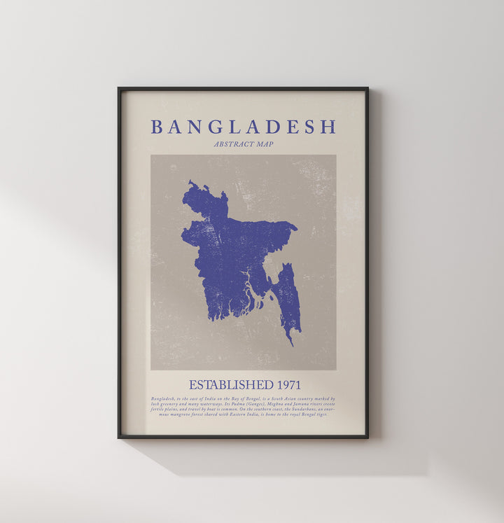 Bangladesh Map Vintage Abstract Wall Art Print Travel Poster