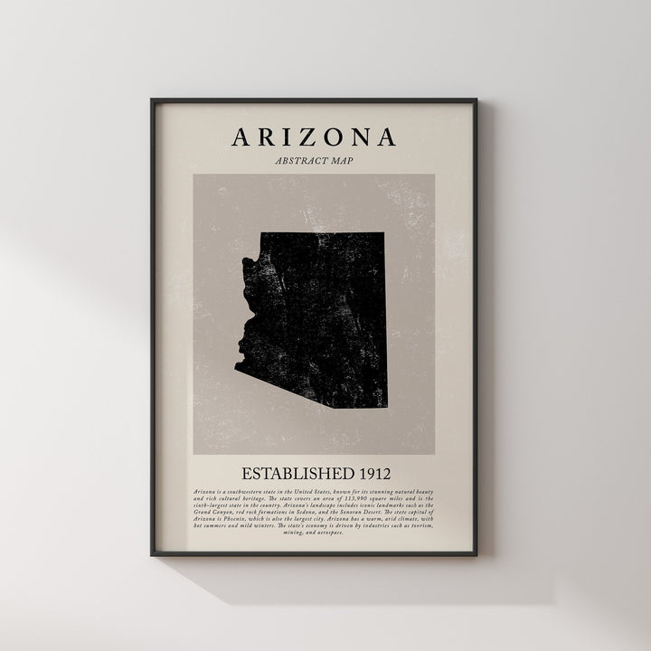 Abstract Arizona Map Vintage Wall Art Print US State | United States of America | USA Travel Poster