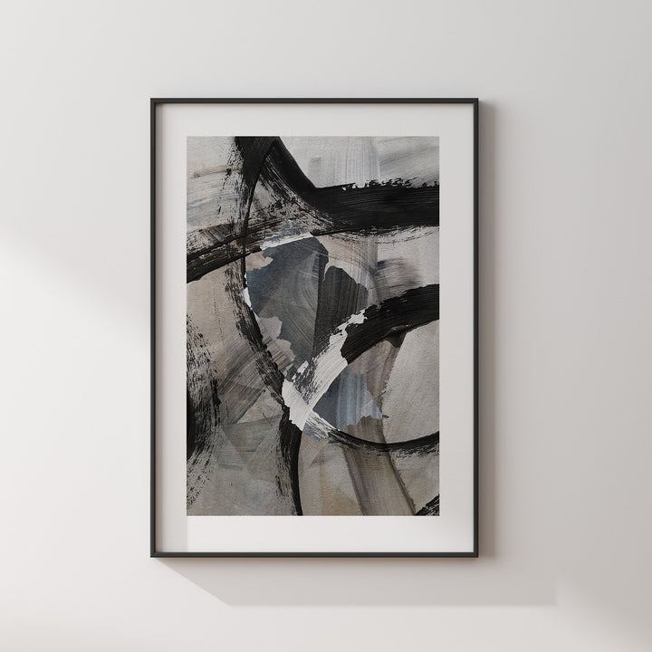 Guyana Map | Black & Grey Abstract Painting Map of Guyana Wall Art Print | Caribbean Traval Poster