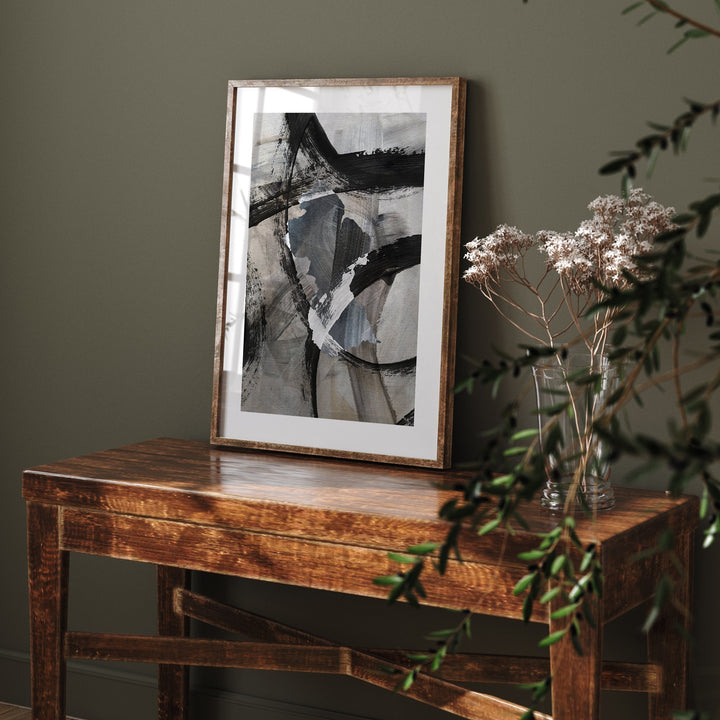 Guyana Map | Black & Grey Abstract Painting Map of Guyana Wall Art Print | Caribbean Traval Poster