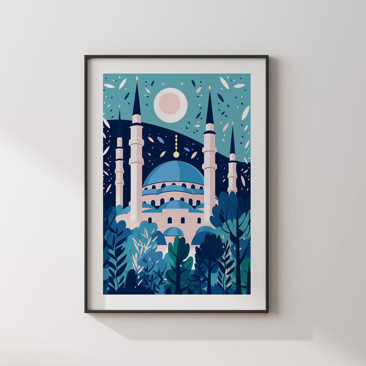 Turkey Travel Print | The Blue Mosque | Turkey Wall Art | Istanbul Wall Art Print