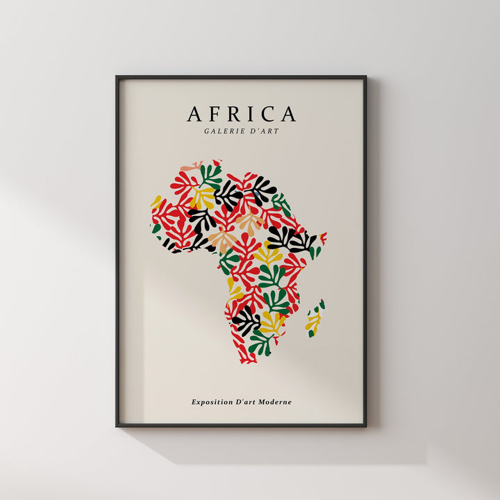 Africa Map Wall Art Print | Henri Matisse Edition | African Colours | Africa Travel Poster