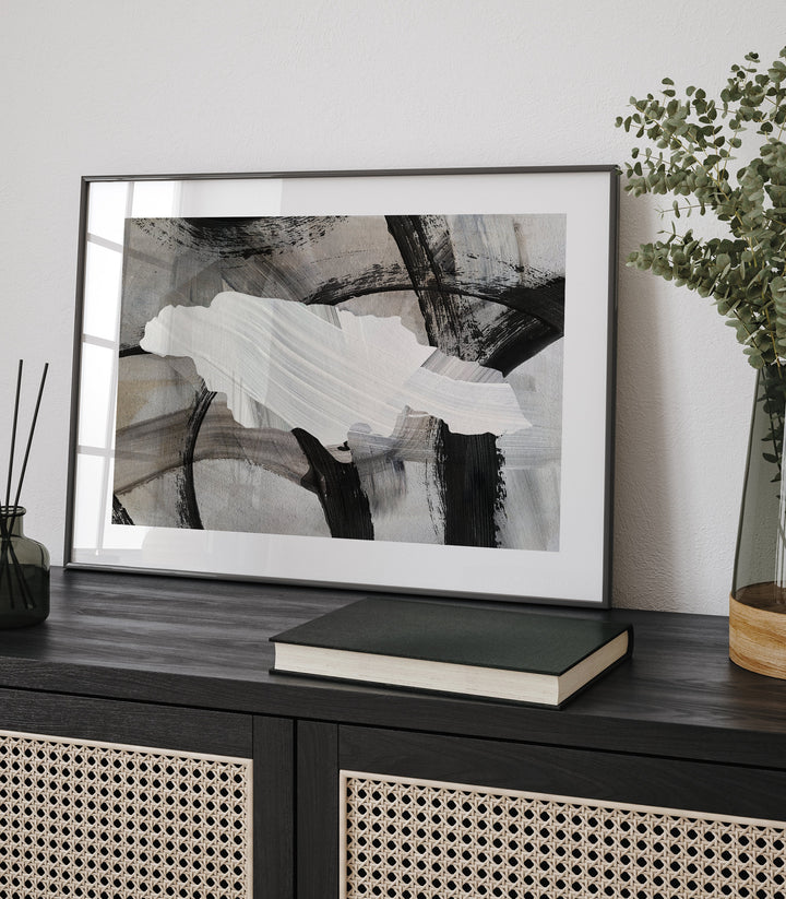 Jamaica Map | Black & Grey Abstract Painting Map of Jamaica Wall Art Print | Jamaica Traval Poster