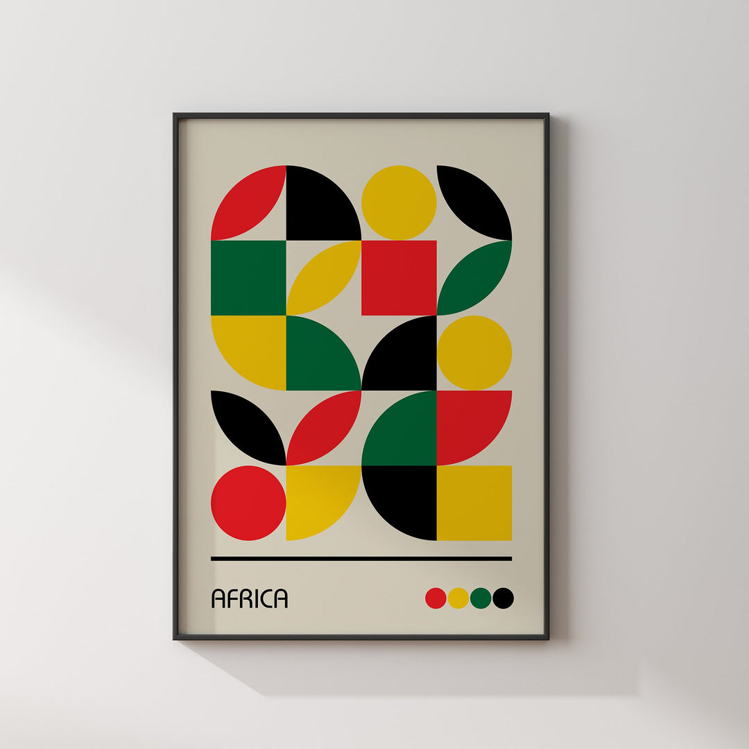 Bauhaus Style Africa Wall Art Print | African Colours | Africa Travel Poster | Abstract Wall Art