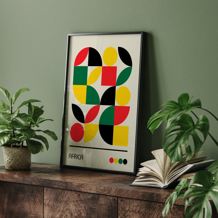 Bauhaus Style Africa Wall Art Print | African Colours | Africa Travel Poster | Abstract Wall Art