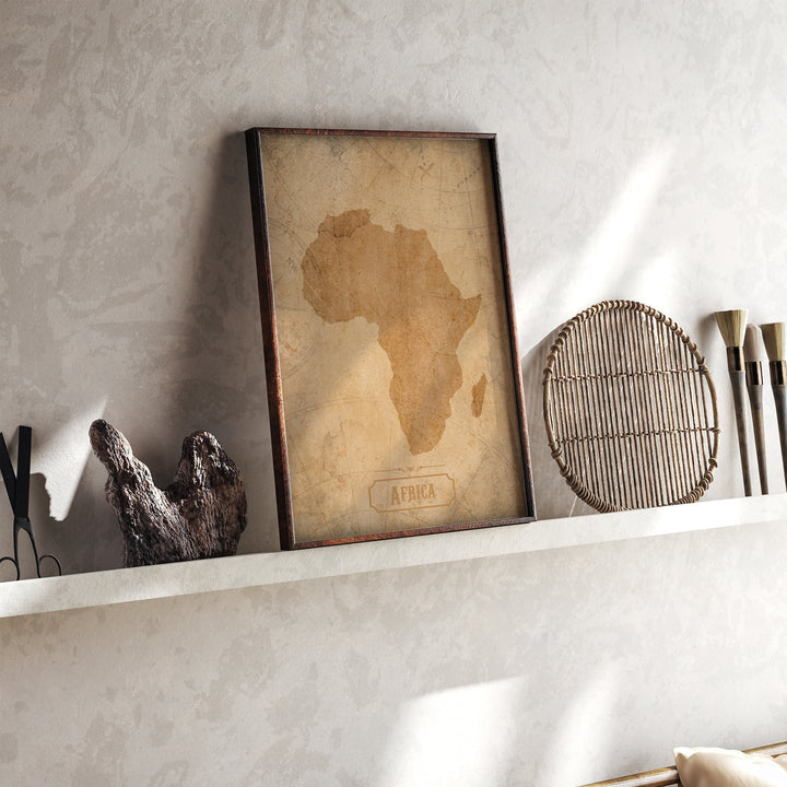 Vintage Africa Map Wall Art Print