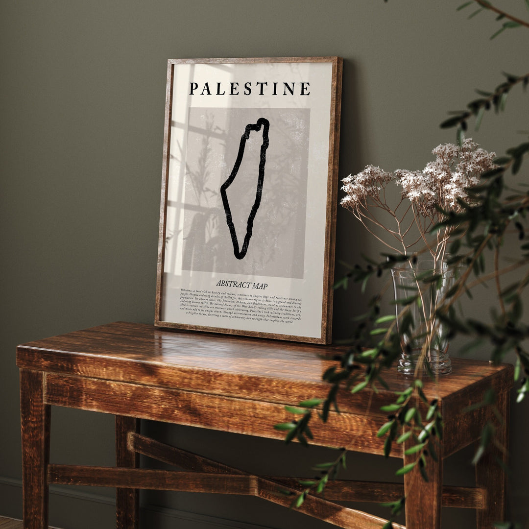Palestine Map Vintage Abstract Wall Art Print Travel Poster
