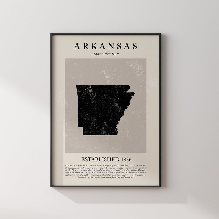 Abstract Arkansas Map Vintage Wall Art Print US State | United States of America | USA Travel Poster