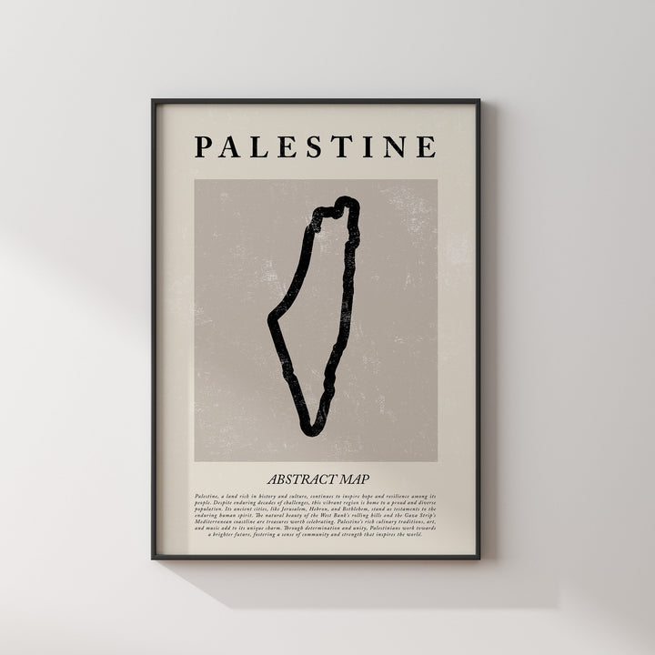 Palestine Map Vintage Abstract Wall Art Print Picasso + Matisse Inspired Travel Poster