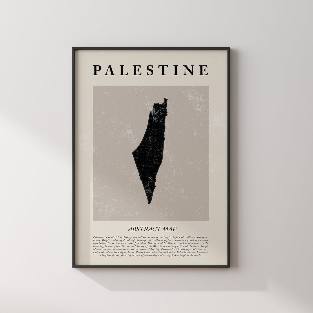 Palestine Map Vintage Abstract Wall Art Print Picasso + Matisse Inspired Travel Poster