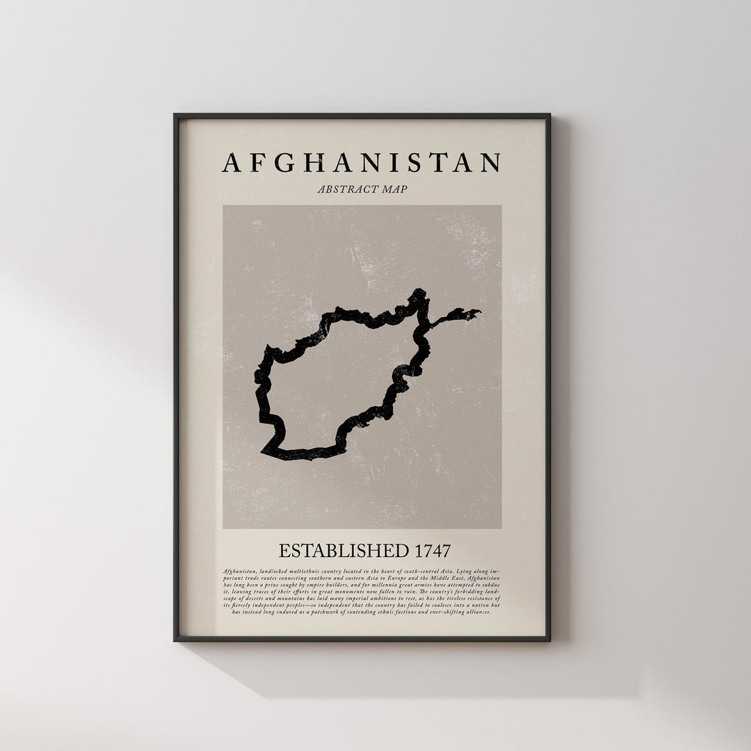 Custom Any Country Map Vintage Abstract Wall Art Print Travel Poster