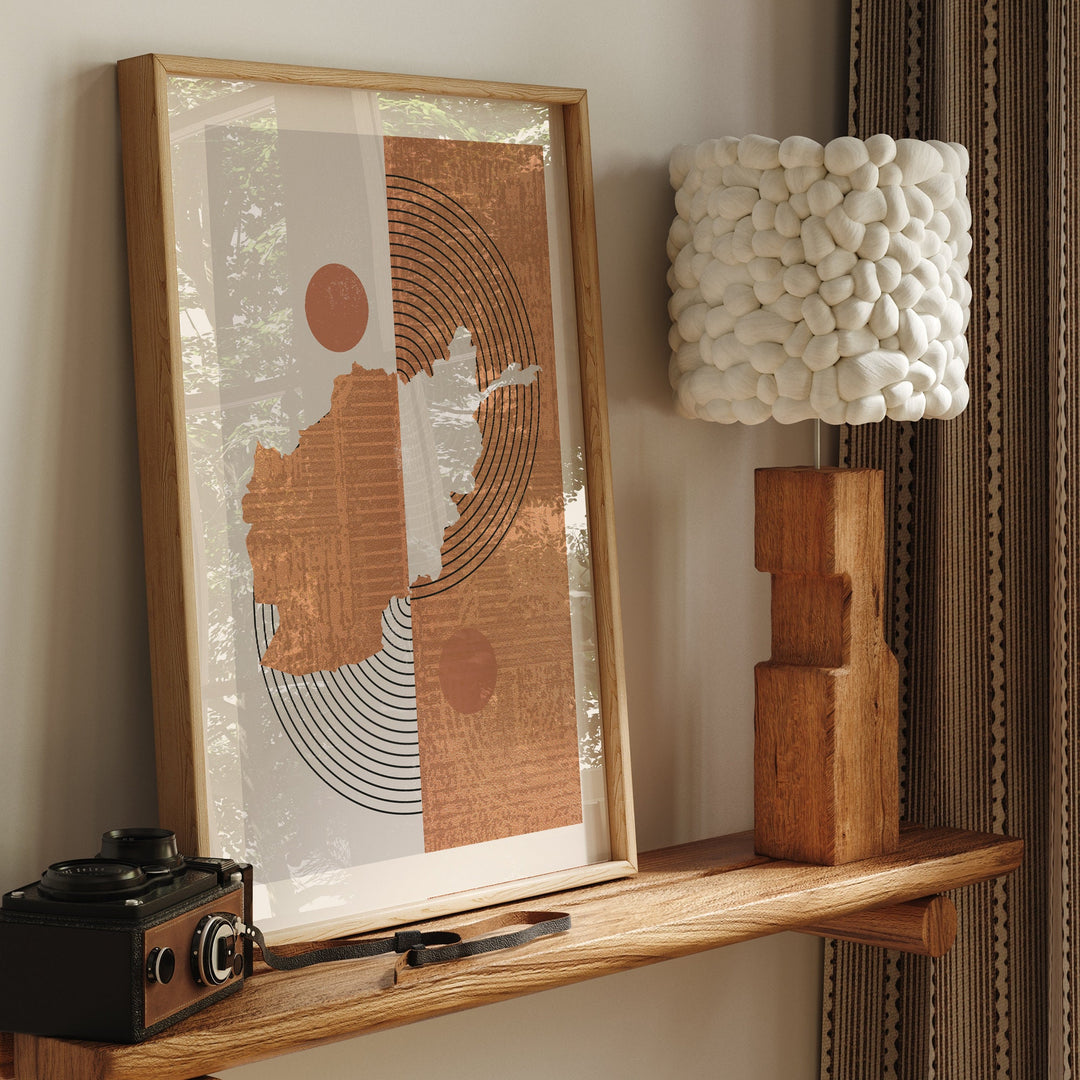Boho Afghanistan Map | Mid Century Afghanistan Wall Art Print