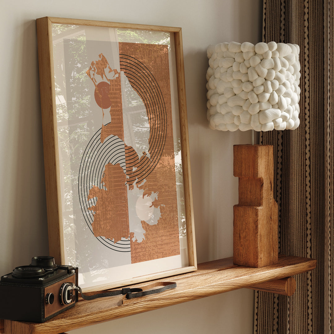 Boho Antigua and Barbuda Map | Mid Century Antigua and Barbuda Wall Art Print