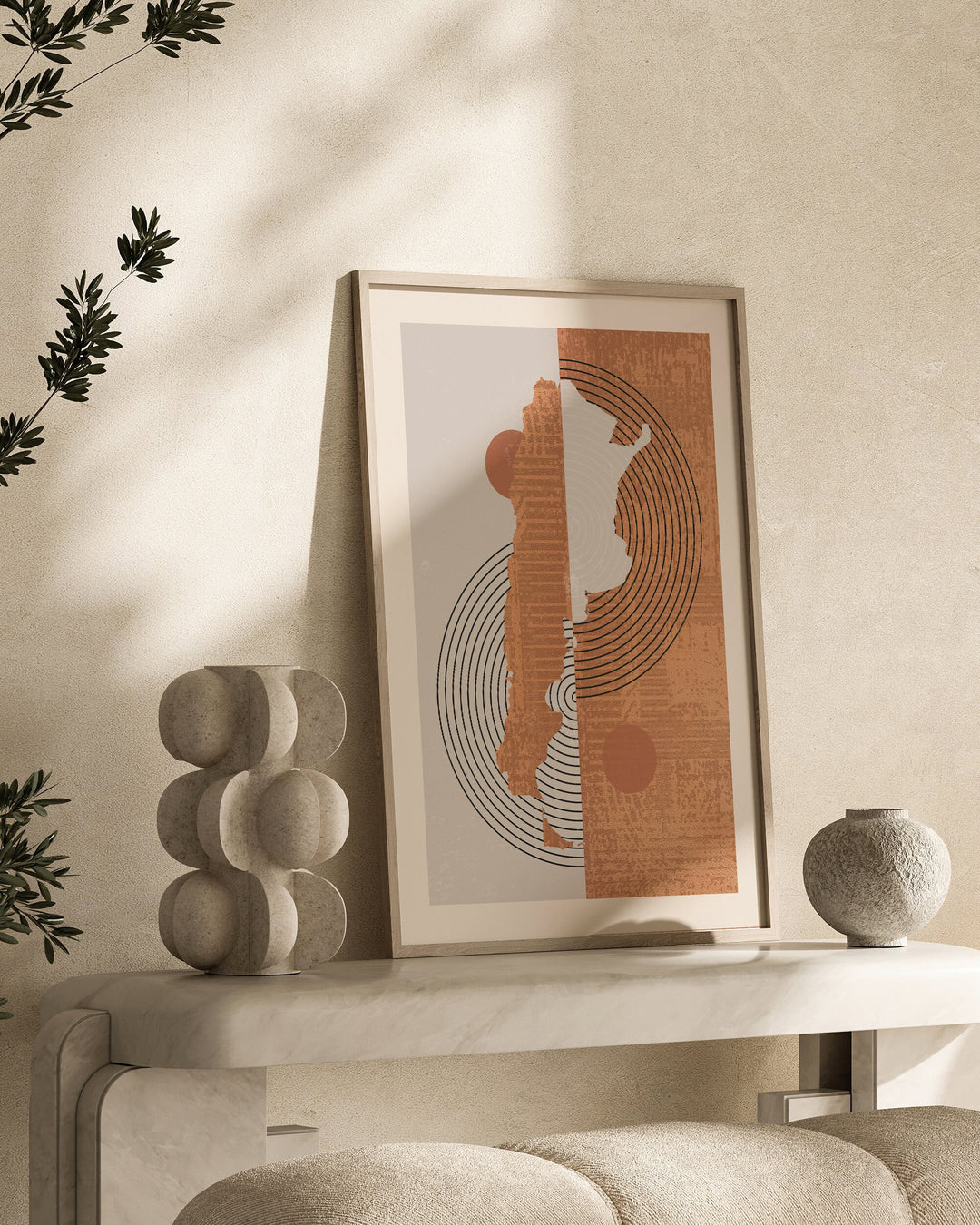 Boho Argentina Map | Mid Century Argentina Wall Art Print