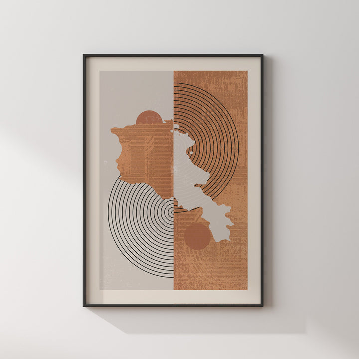 Boho Armenia Map | Mid Century Armenia Wall Art Print