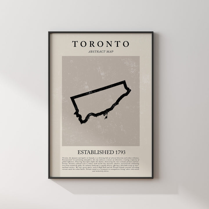 Toronto Map Vintage Abstract Wall Art Print Canada Travel Poster