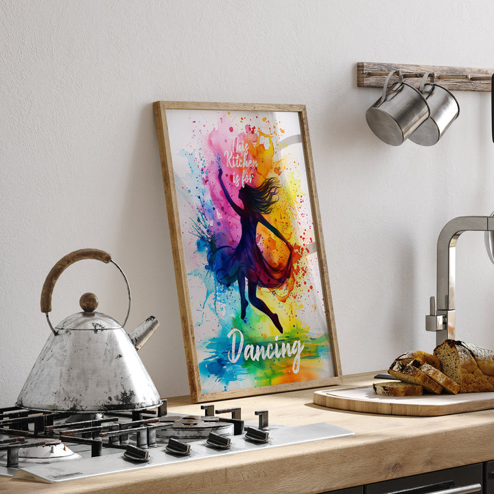 This Kitchen is For Dancing Wall Art Print | Watercolour Typography Edition