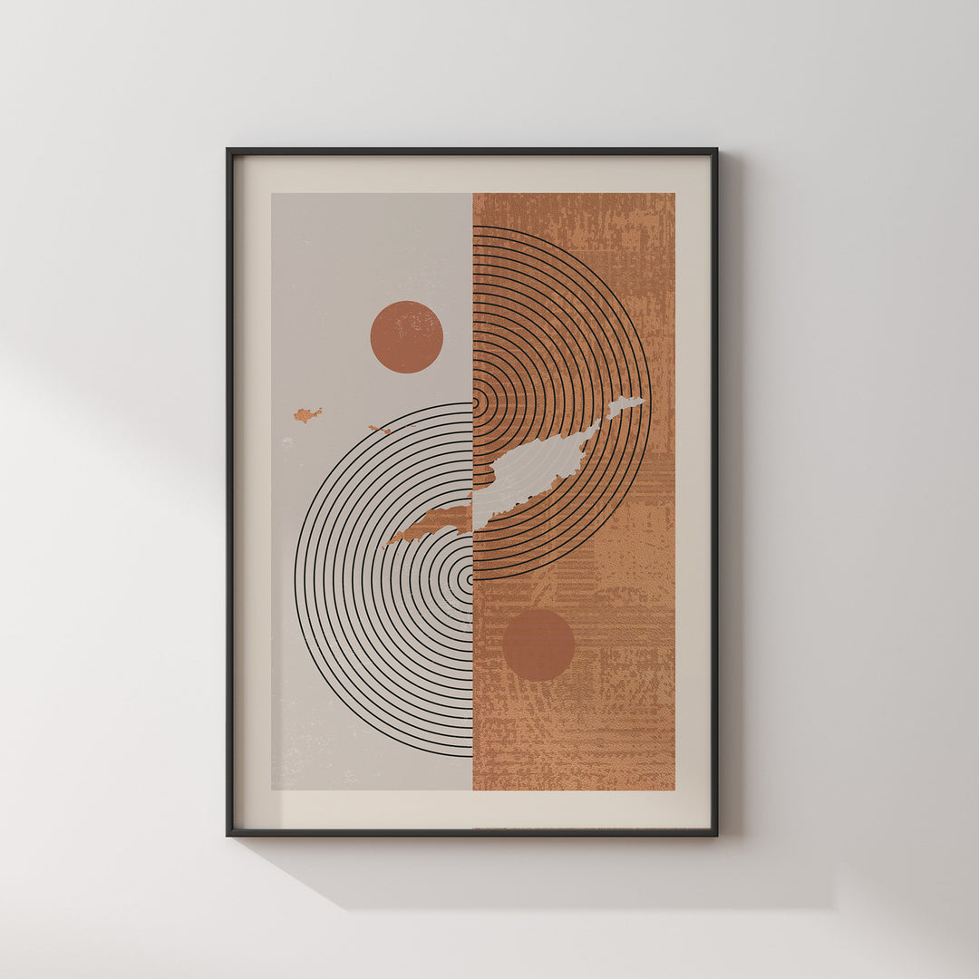 Boho Anguilla Map | Mid Century Anguilla Wall Art Print
