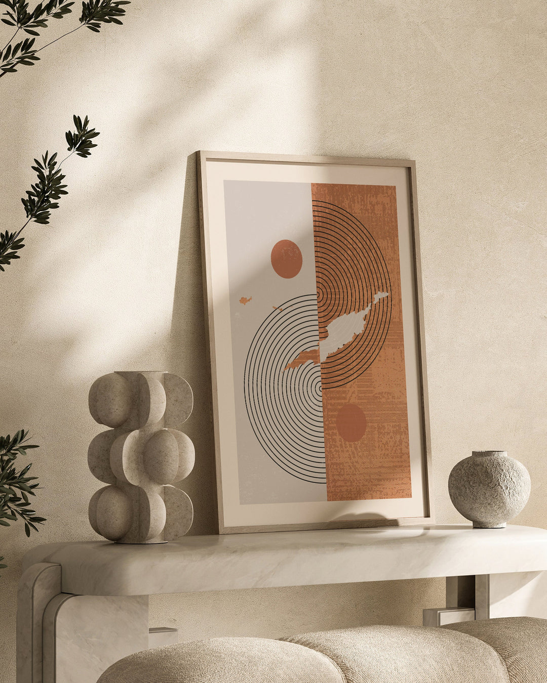 Boho Anguilla Map | Mid Century Anguilla Wall Art Print