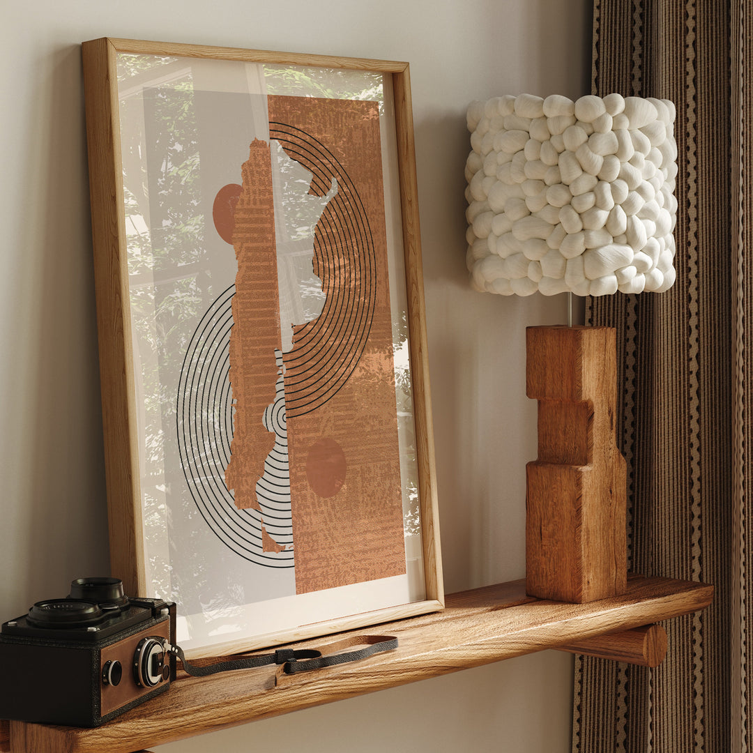 Boho Argentina Map | Mid Century Argentina Wall Art Print